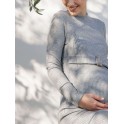 Robe de maternité en maille grise côtelée 